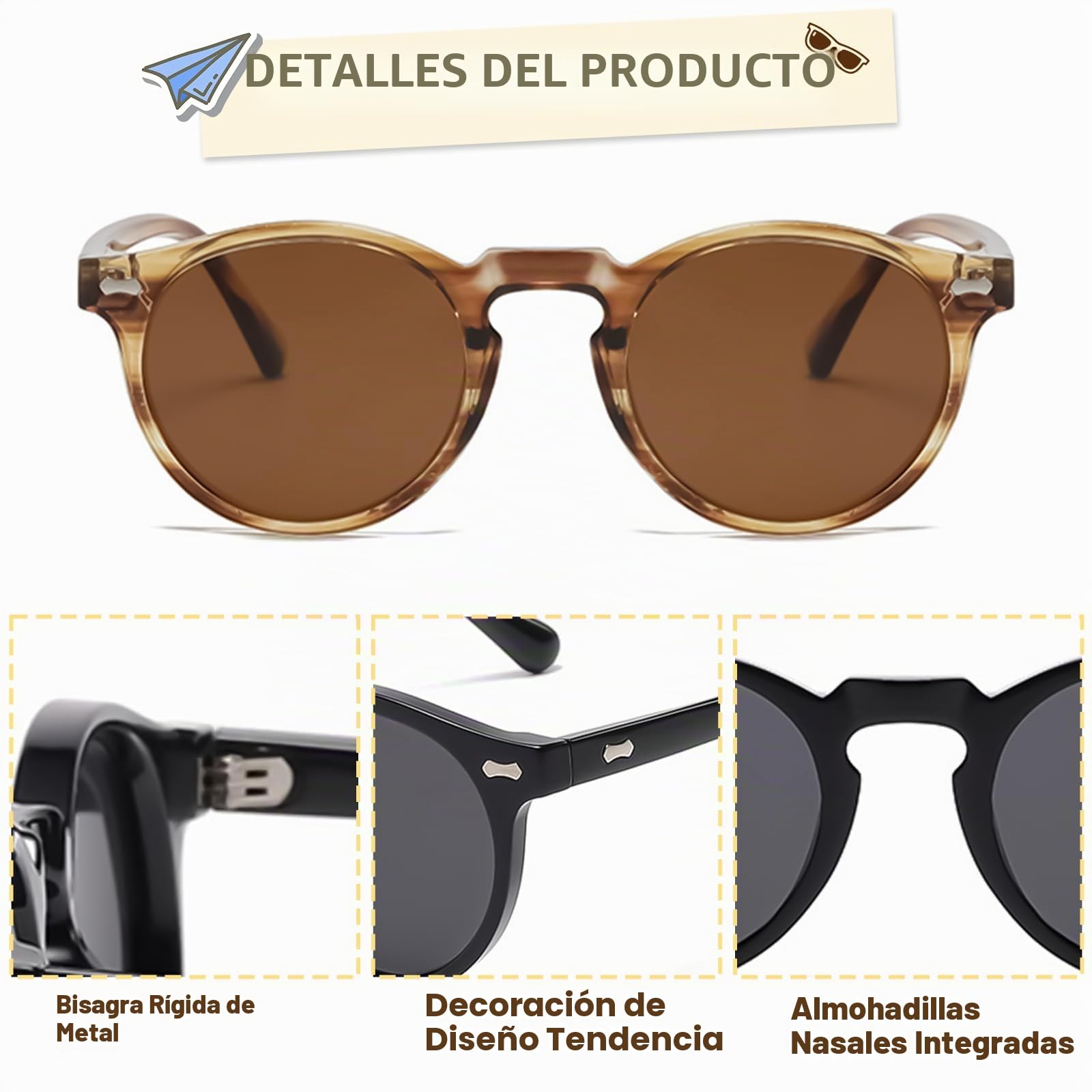 Gafas de sol para niños y niñas, polarizadas, redondas, espejadas, protección UV400, para niños de 3 a 12 años