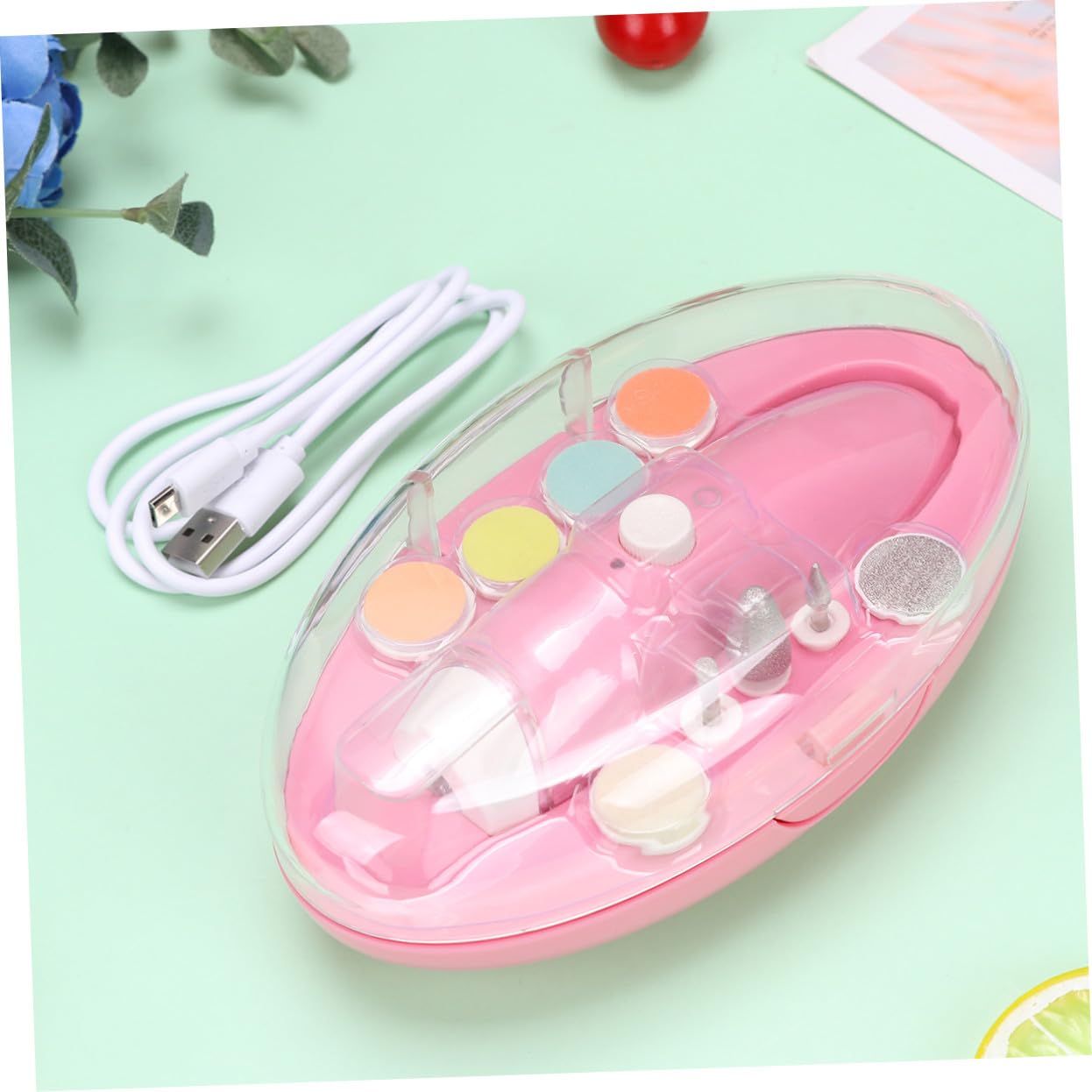 TOYANDONA Eléctrico Cortaúñas Para Kit Pulido Uñas Herramientas Manicura Sin Batería Cabezales Diseño