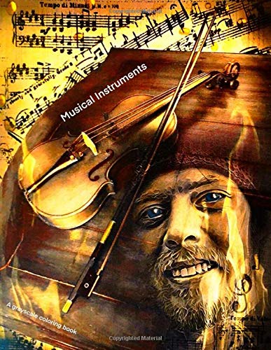 Musical Instruments: A grayscale coloring book