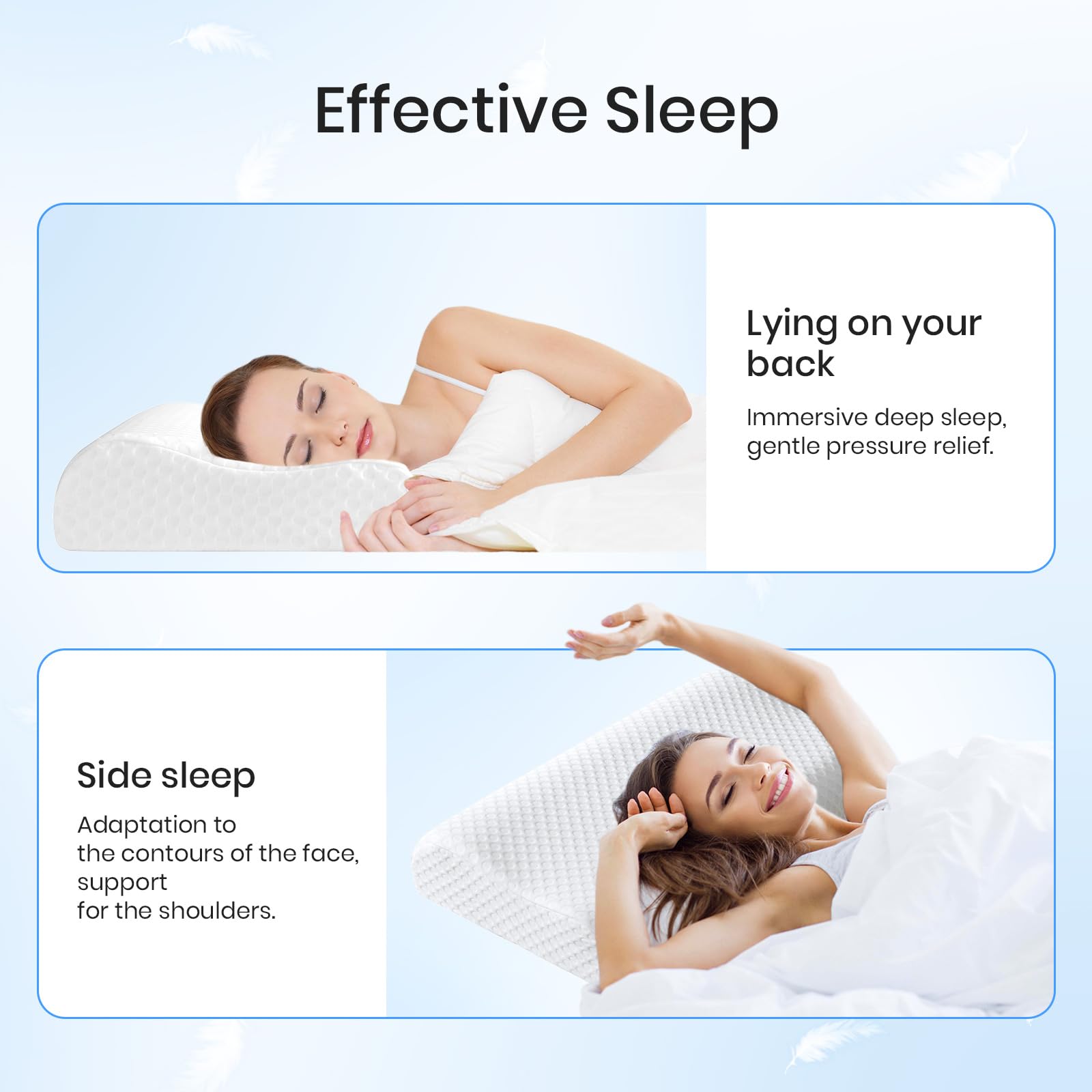 Good Nite Almohada ortopédica de Espuma viscoelástica para el Cuello para Personas Que Duermen de Lado, Almohada Cervical ergonómica Adecuada para Personas Que Duermen Boca Arriba, Almohadas cómodas