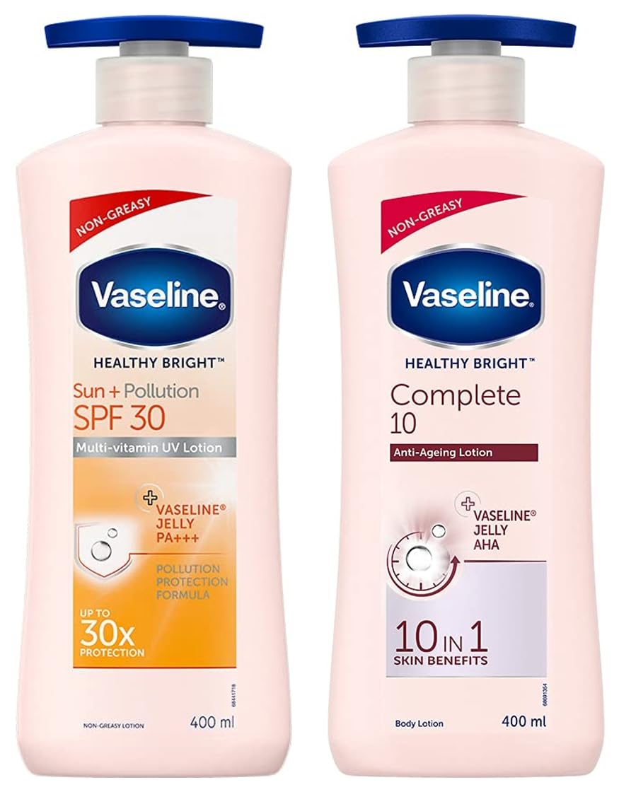 Vaseline Sun + Pollution Protection SPF 30 Body Lotion, 400 ml & Vaseline Healthy Bright Complete 10 Body Lotion, 400 ml-picture-42