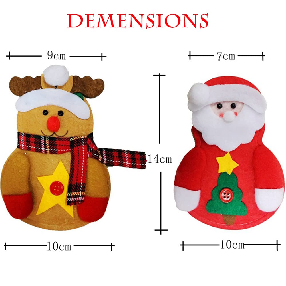 CLISPEED Weihnachts Besteckhalter - 8 Schneemann Filz Hüllen Für Messer & Gabel