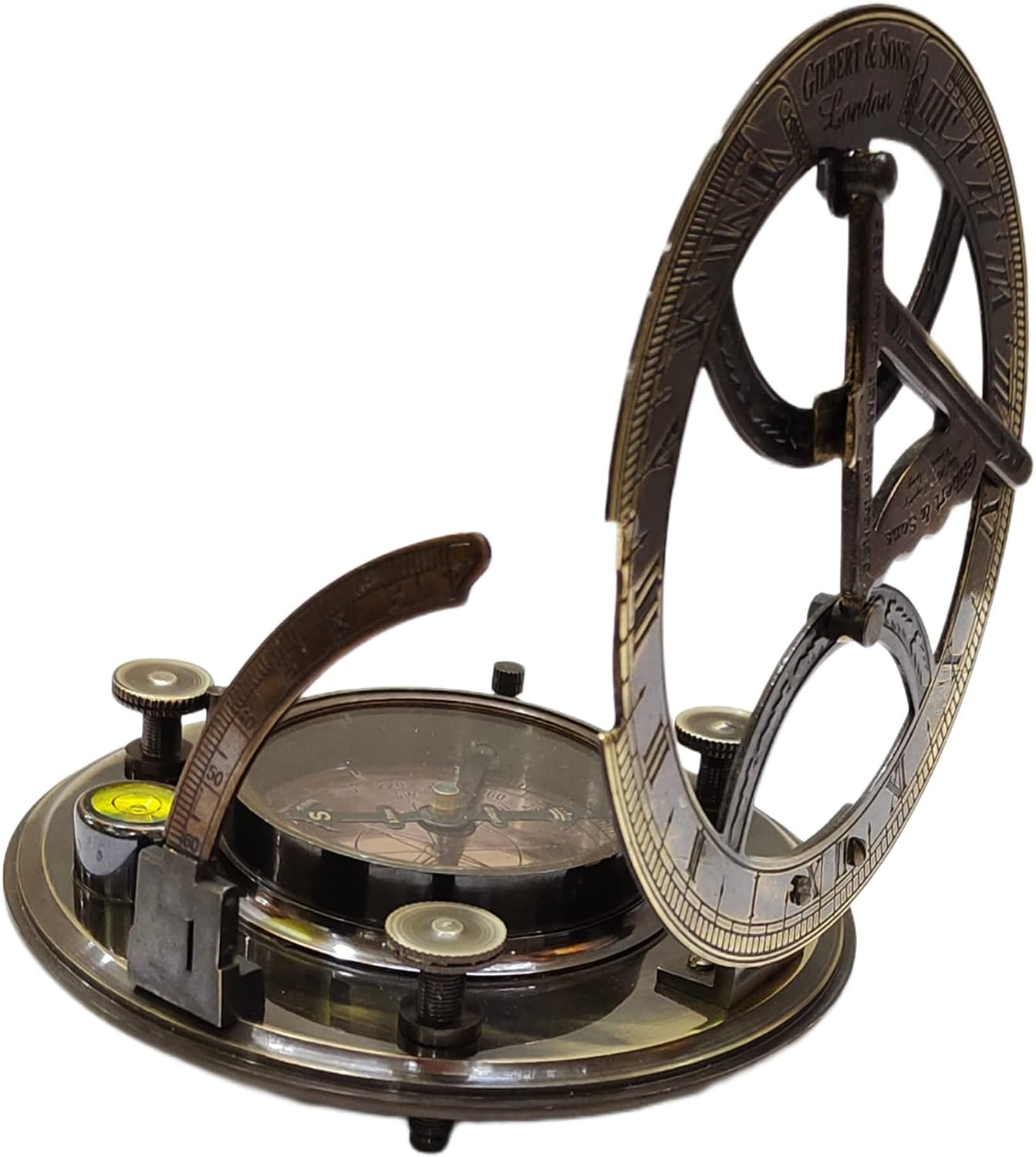 Sundial Watch Navigation Handmade Antique Brass Compass Beautiful Gift Antique Replica Decorative Watch Compass Home Decor Table Decor