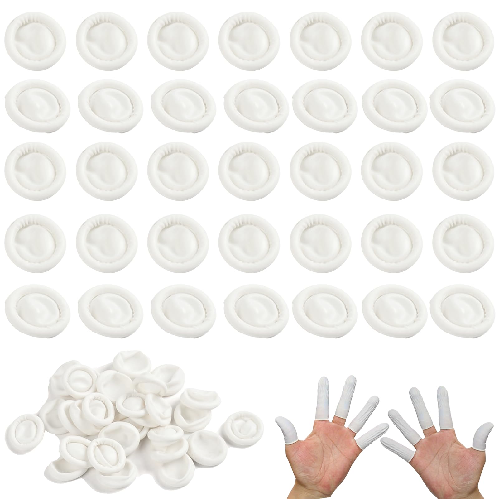 Lot De 100 Doigtiers En Latex BDEPSTR – Jetables, Protection, Taille Unique, Pour Doigts Blessés Ou Bricolage