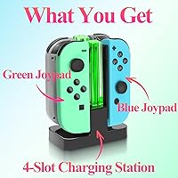 Vista 2 de Switch Controllers Bundle for Switch 2,Wireless Remote Joy Work with OLED Lite,No Drift Hall Effect Joysticks,Motion Control,2-in-1 Best Budget Cons