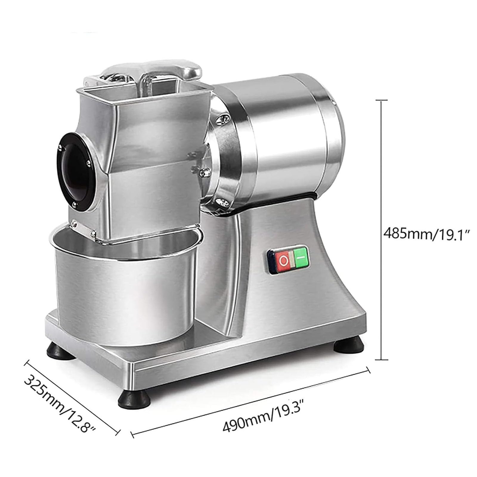 MObyat Rallador De Queso Eléctrico Comercial De 550 W, Máquina para Rallar Ensaladas Eléctrica con Bandeja De Acero Inoxidable, 30 Kg/h, Fabricado En Acero Inoxidable, Fácil De Usar, Seguro Y Fiable