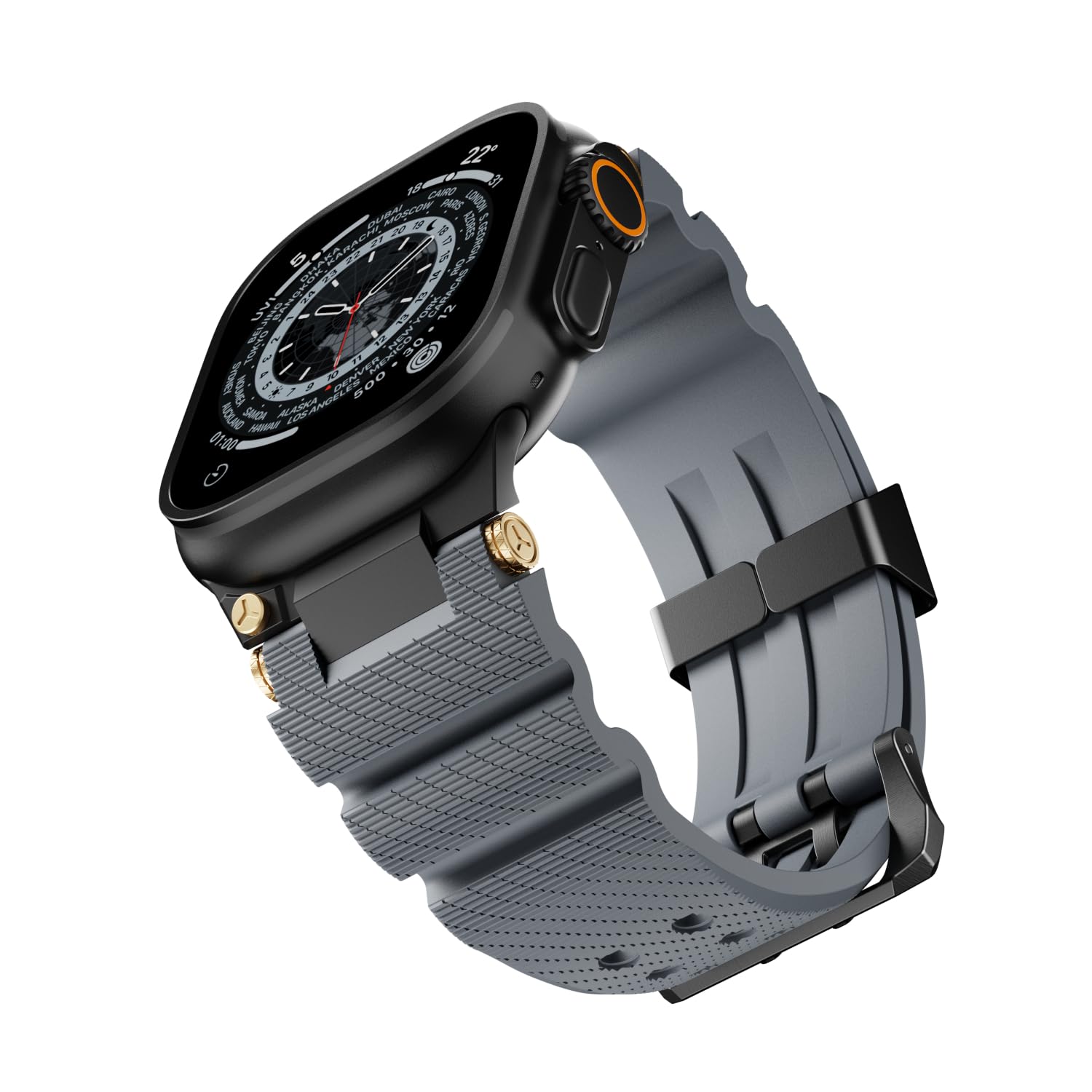 VeveXiao Correas resistentes y transpirables compatibles con Apple Watch Ultra 2/Ultra Band de 49 mm, 46 mm, 45 mm, 44 mm, correa deportiva de silicona con conector de metal duradero para iWatch