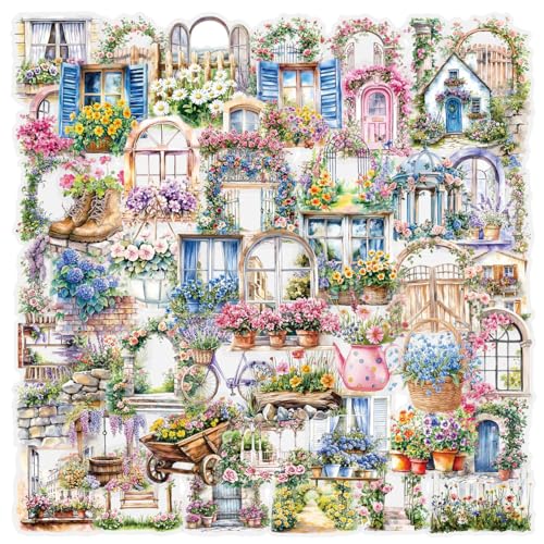 Image of 50PCS Garden Stickers Aesthetic PET Sticker Garden Flower wall Decal Waterproof Decorative Decals for Scrapbook DIY Crafts Album Bullet Journal Planner Water Bottles Laptop Phone (Garden Sticker)