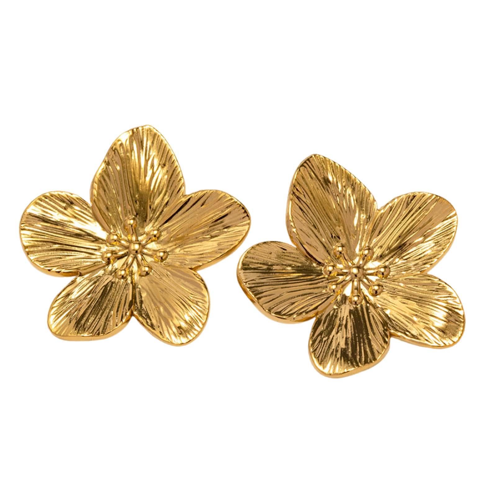 Orecchini A Perno Con Faccia Scavata Bohémien Orecchini A Fiore Vintage In Metallo Orecchini A Faccia Astratta Orecchini A Goccia Geometrici Grandi