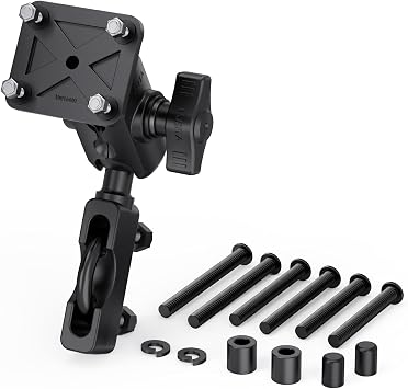 TUSITA Motorcycle GPS Mount Handlebar Brake Clutch Reservoir Compatible with Garmin Montana, Zumo XT GPS -, Double Socket Arm - B Size Short