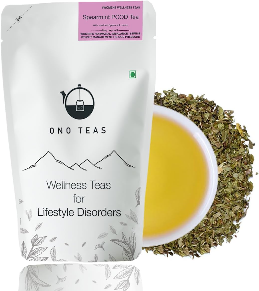 Spearmint Herbal Tea with Spearmint Leaves, 50g | PCOD & PCOS Tea| Helps with Facial Hair| Caffeine Free, Loose Leaves