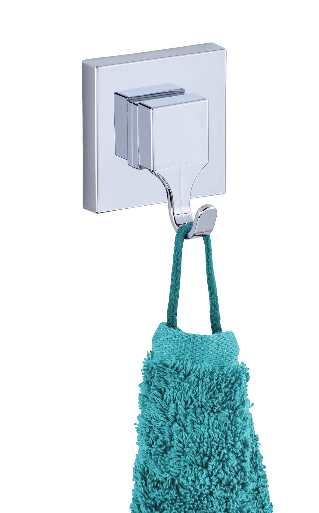 WENKO Vacuum-Loc® gancio da parete Quadro 2 pezzi, ABS, 6 x 7 x 5 cm, Lucido