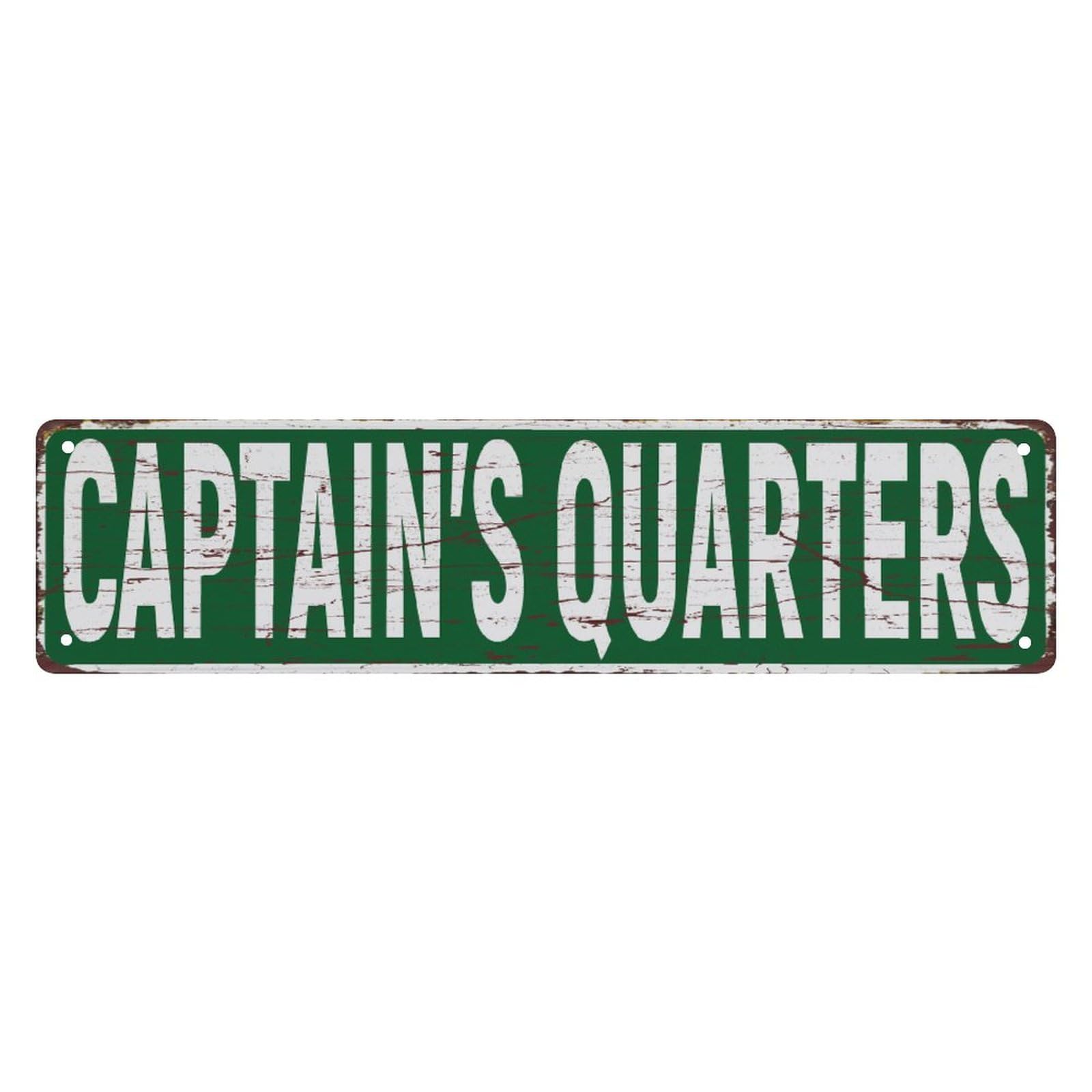 Street Sign Metal Tin Signs Captain'S Quarters Tin Sign, 4X16 Inch Vintage Aluminum Sign Man Cave Bar Home Wall Decoration