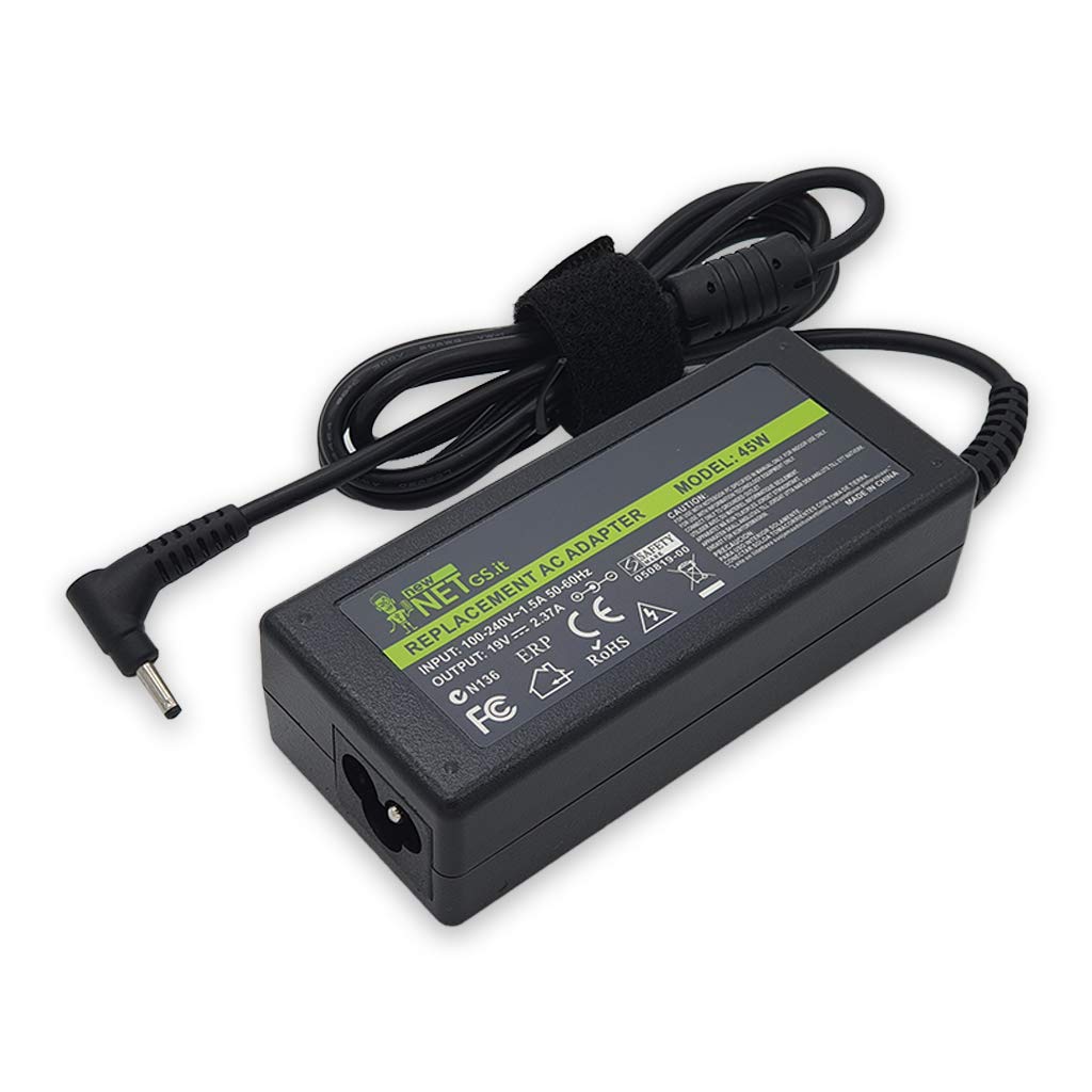 19V 2.37A 45W Caricabatterie ADP-45FE F compatibile con Pc Acer 3.0x1.1 mm | compatibile con Laptop Notebook Acer Aspire R5 S5 S3 V3 Switch SW5 SW312 SW512 SWIFT SF113 serie Chromebook 11 C730 CB3