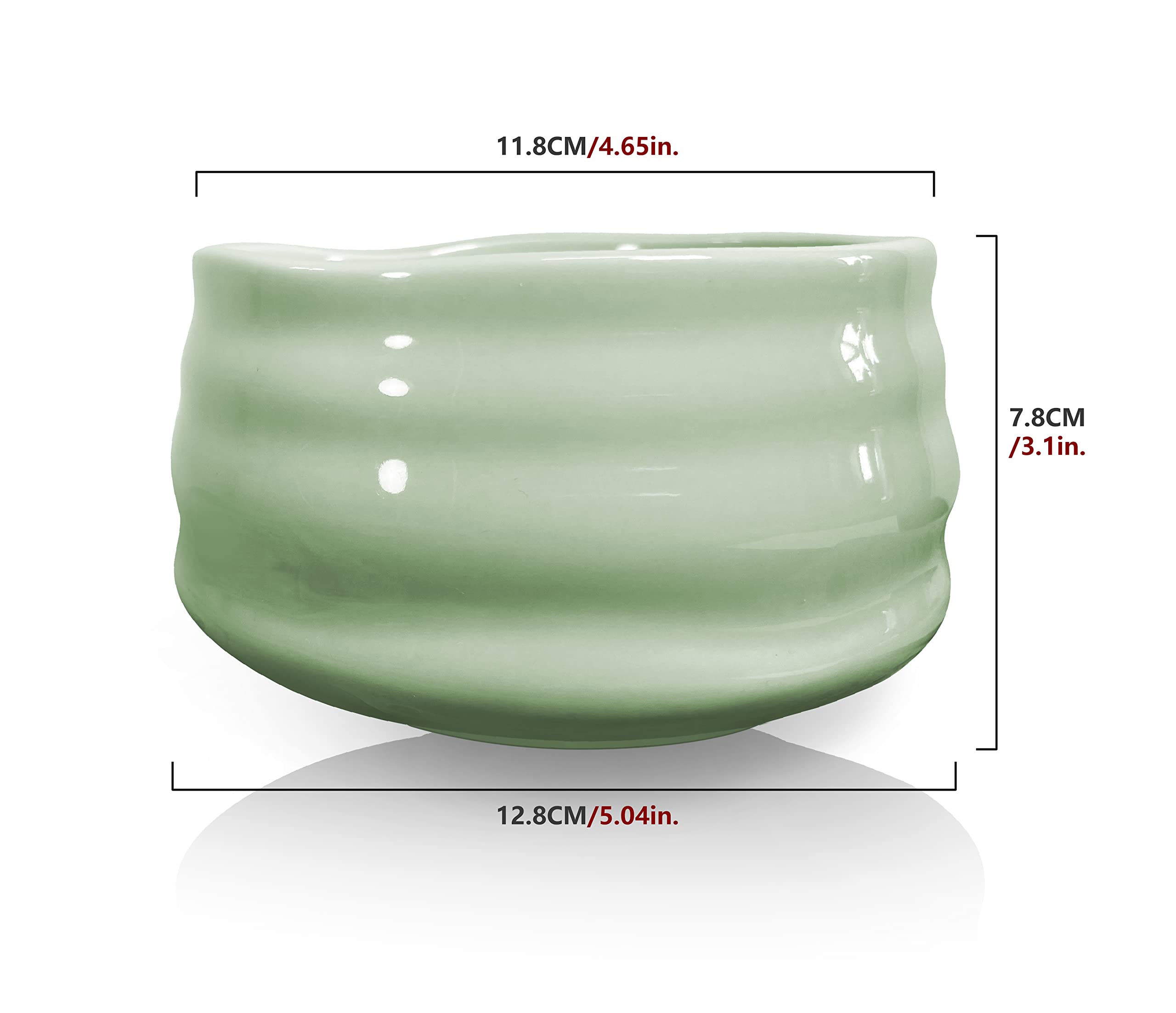 AIYICIII Ceramiczna miska na matchę, ręcznie wykonana japońska zielona filiżanka do herbaty, miska na herbatę matcha na ceremonię Chawan 500 ml 480 g (zielony matcha)