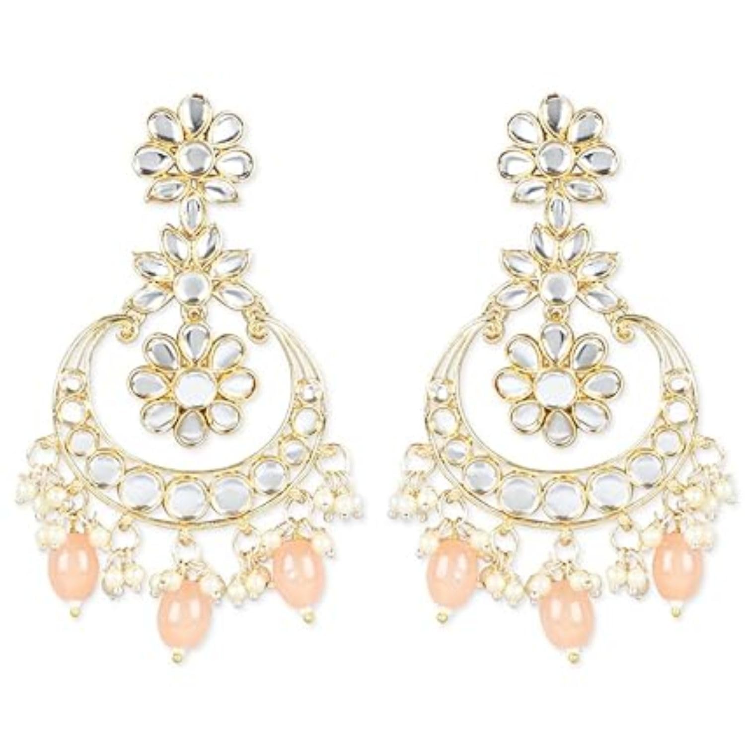 I Jewels 18K Gold Plated Traditional Handcrafted Pearl Kundan Beaded Earrings for Women/Girls (E3018Pe) (B0BSRYDJN6) Amazon Price History, Amazon Price Tracker