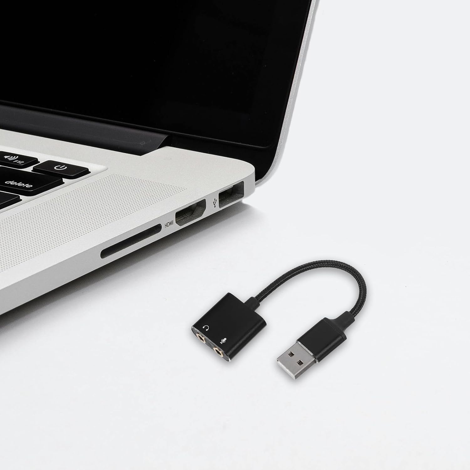 External USB Audio Card Converter with Headphone and Microphone Adapter Play Sound Splitter for PC Laptop Mobile Devices One USB Sound Card with Wide Compatibility