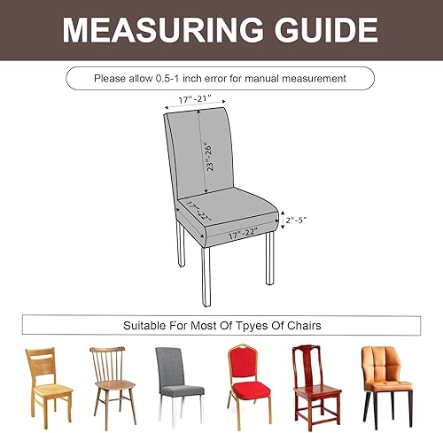 Vista 19 de Genina Fundas impermeables para sillas Parsons de comedor, fundas elásticas para sillas Parsons para comedor, cocina, funda protectora para silla