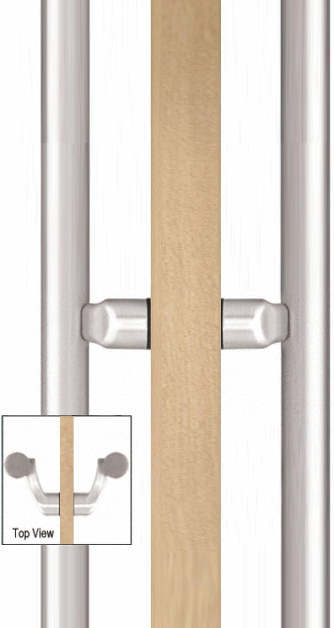 PostMount Offset/Modern Round Bar/Ladder/H-Shape/ 457mm/18 inches Push-Pull Stainless-Steel Door Handle - Brushed Satin Finish