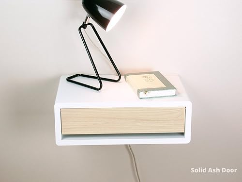 Miniatura 4 de Mid Century Moderno soporte de noche flotante, estilo retro, mesita de noche de montaje en pared, mesa auxiliar