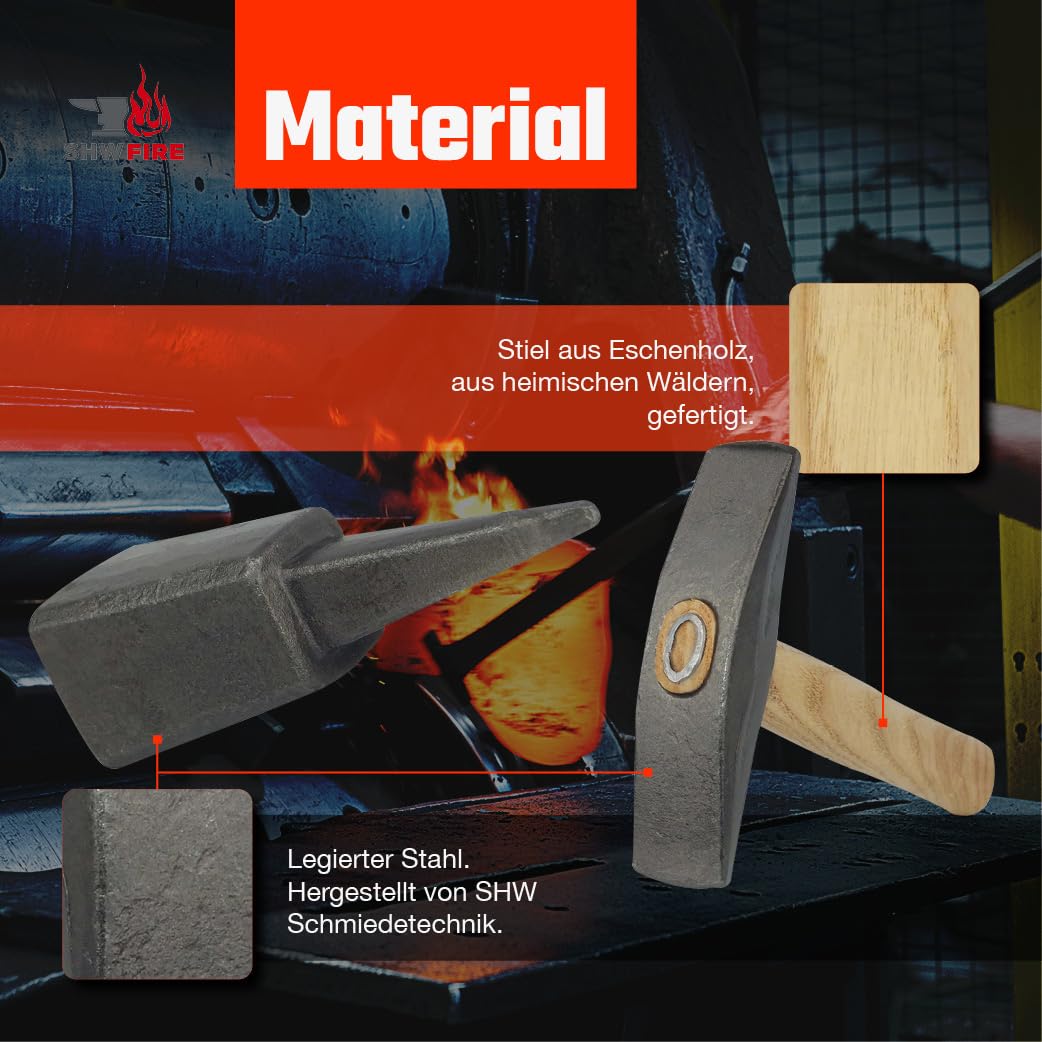 Dengelhammer und Dengelamboss Set - optimales Dengeln und Schärfen von Sensen von SHW-FIRE