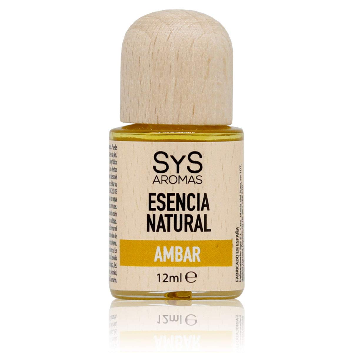 SYS Aromas Esencia Natural Ámbar - Aroma Dulce y Amaderado - para Quemadores, Ambientadores, Humidificadores y Velas - 12ml
