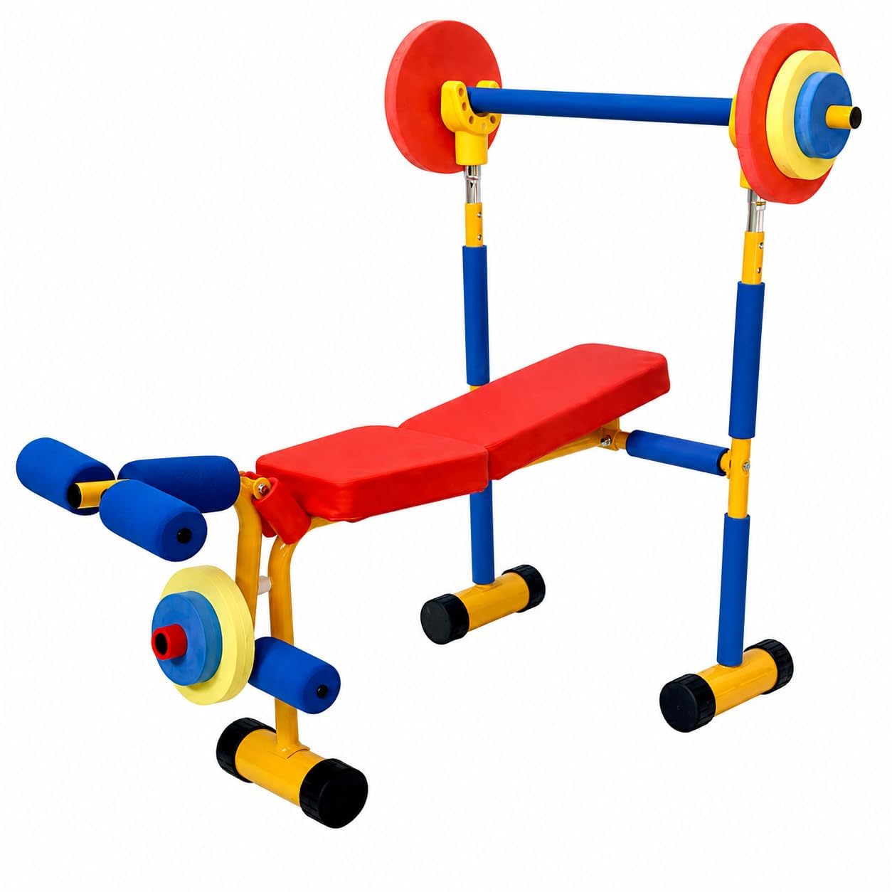 Set di panca per pesi per bambini dai 3 agli 8 anni, attrezzature per esercizi di fitness indoor outdoor per il gioco attivo