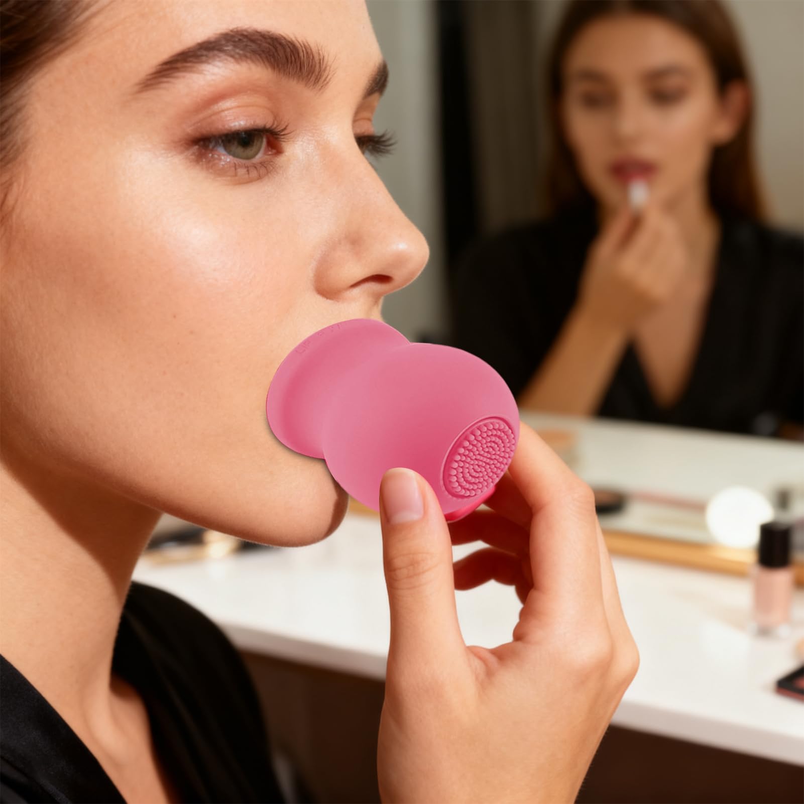 Lip Plumper herramienta de maquillaje silicona con brocha volumen instantáneo para labial diario