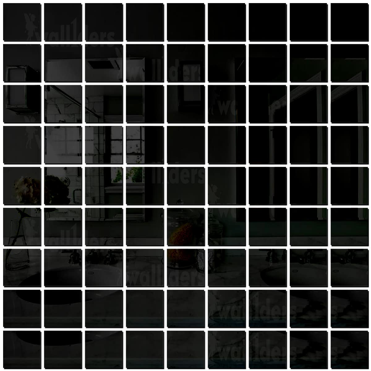 Wall1ders Big Square 70 (Each Piece Size 10 cm) mirror stickers for wall, acrylic mirror wall decor sticker, wall mirror stickers, Acrylic Stickers.(Black) (B09MM3WW38) Amazon Price History, Amazon Price Tracker