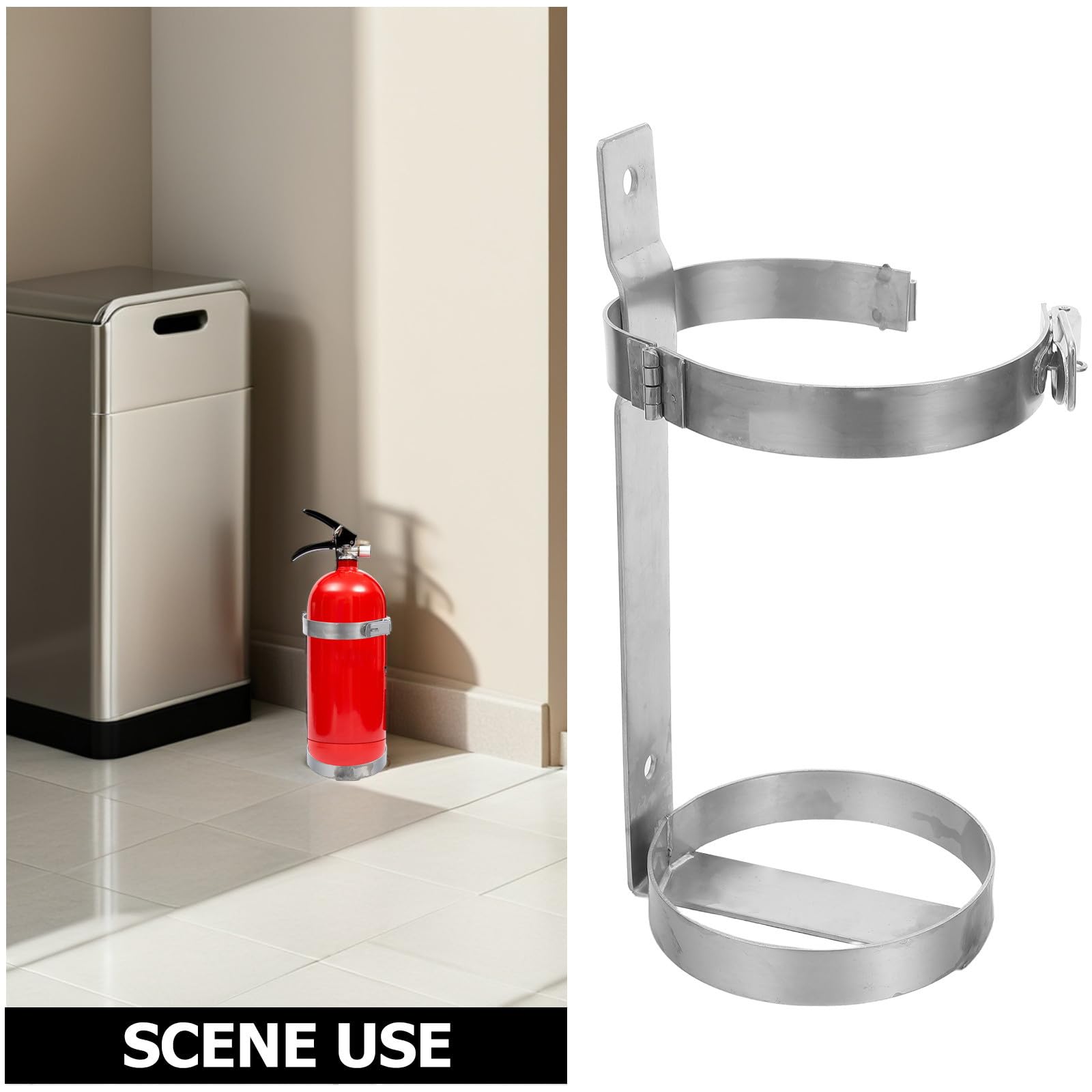 BESPORTBLE Soporte de 3kg de Acero Inoxidable para Extintor de Incendios Gancho Resistente y Ajuste Seguro para Uso en Hogar y Taller