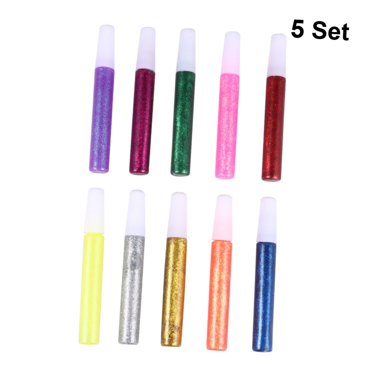 MAGICLULU Stylo Colle à Paillettes 5 Sets de 50 Pièces pour Décoration Artisanale et Activités Scolaires Couleur Aléatoire