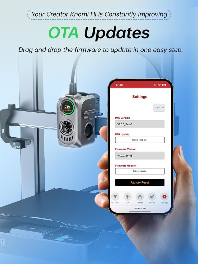 Creality Hi Smart Print Head Display Screen BIGTREETECH & Creality Creator Knomi Hi Knomi UI Visualized Favorite GIFS Customizable Ul Color for Hi 3D Printer