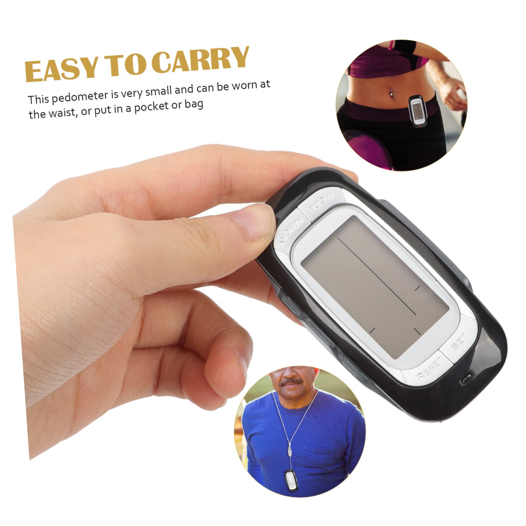 Hemobllo Podomètre Portable Multifonctionnel Compteur de Professionnel avec Calories de Distance pour Randonnée Activités