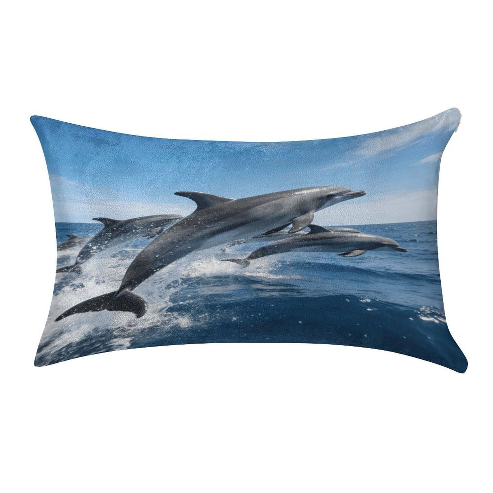 Fodpand Style Dolphins Pillowcase,Elegant Designed Home Decor,Velvet Pillowcase,Soft And Cozy,Pillow Case Cover With Hidden Zipper For Bedroom, Sofa, Couch