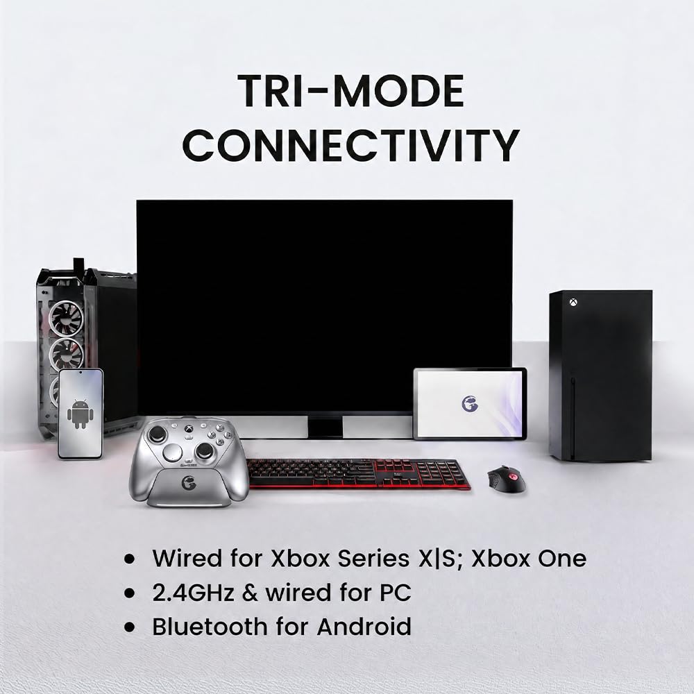 GameSir G7 Pro Mando Xbox Cable/PC Inalámbrico, TMR, 1000Hz,Plata