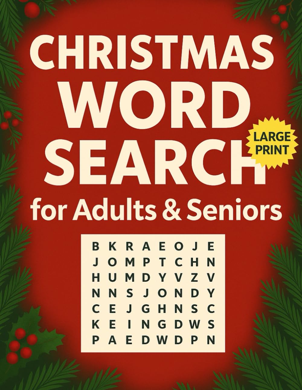 Christmas Word Search for Adults and Seniors: Large Print