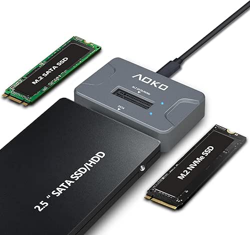 AOKO NVMe to USB 3.2(10Gbps) SSD Reader Docking Station –