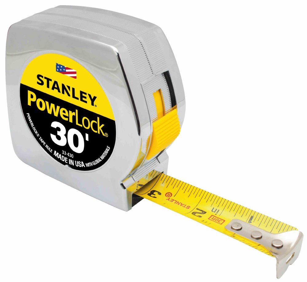 Stanley Hand Tools 33-430 PowerLock Flexómetro Herramientas Cinta métrica profesional de 1 pulgada x 30 pies
