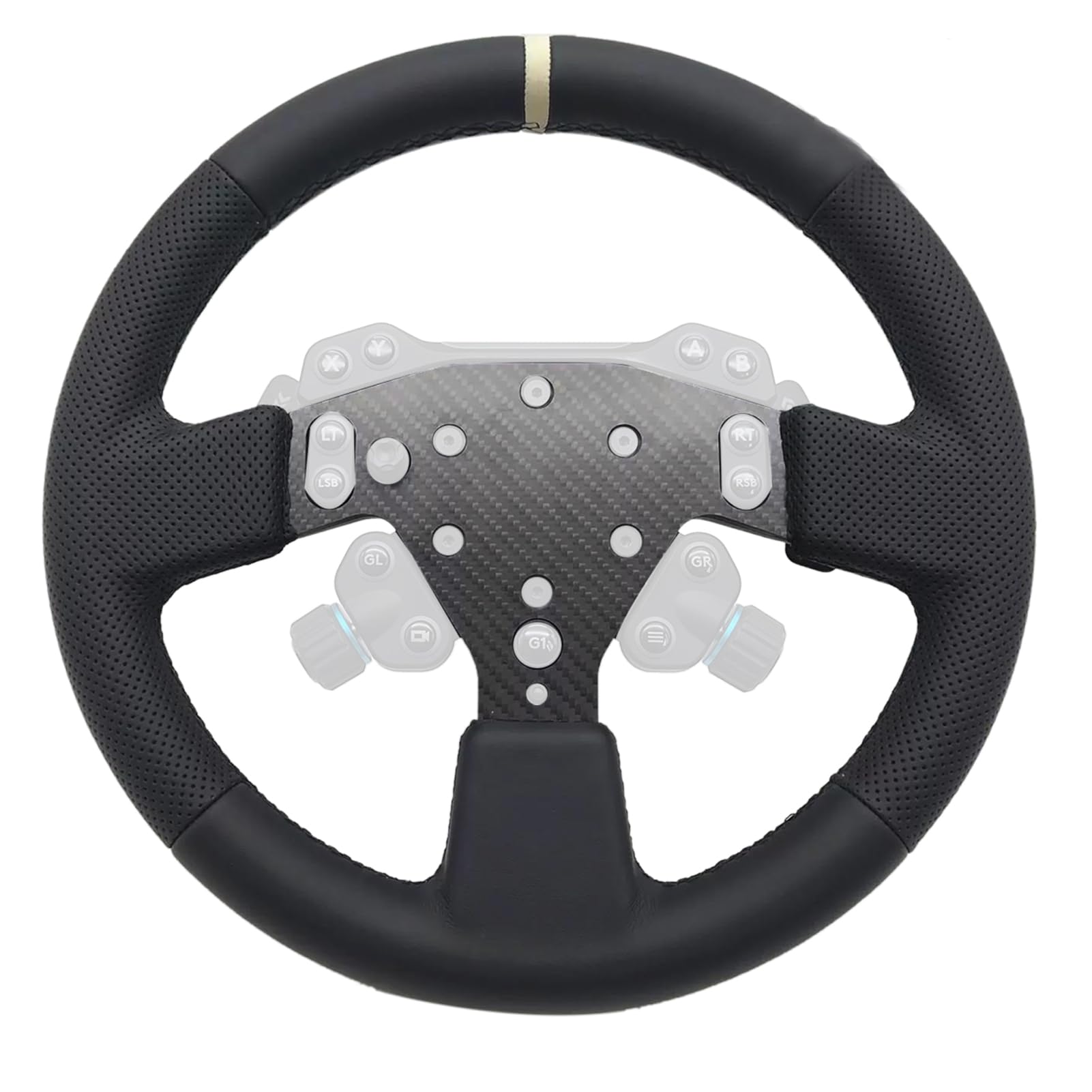 Latest Dual Perforated Leather Grip For Logitech G RS50 System; lightweight Real Carbon Fiber Compatible with Logitech G RS On Xbox Series X/S PS4/PS5 PC Wheel Hub (13 inch-Dual Perforated Leather)