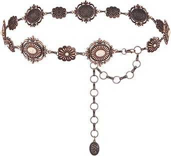 Montana West Rustic Coutures Large Western Concho Metal Belts for Women Cowgirl