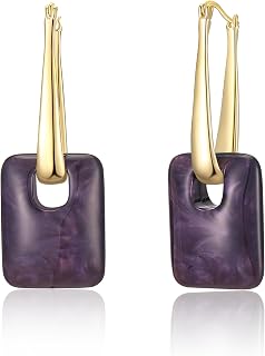 Acrylic Rectangle Dangle Earrings for Women, Trendy Acrylic Lightweight Geometric Drop Earrings Statement Earrings LightweightJewelry for Teens Girls Gifts for Women