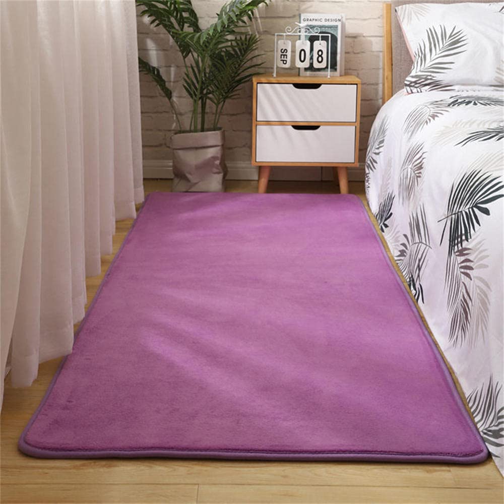 Tapis salon moderne violet LUNEZY 140 cm poils courts