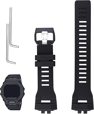 XIW Compatible for 27mm Casio 10631654 GBD-200 GBD200UU-9 GBD-200-1JF GBD200-9 Resin Watch Band Replacement for women Wirstband Strap men wirst Bracelet Black Band