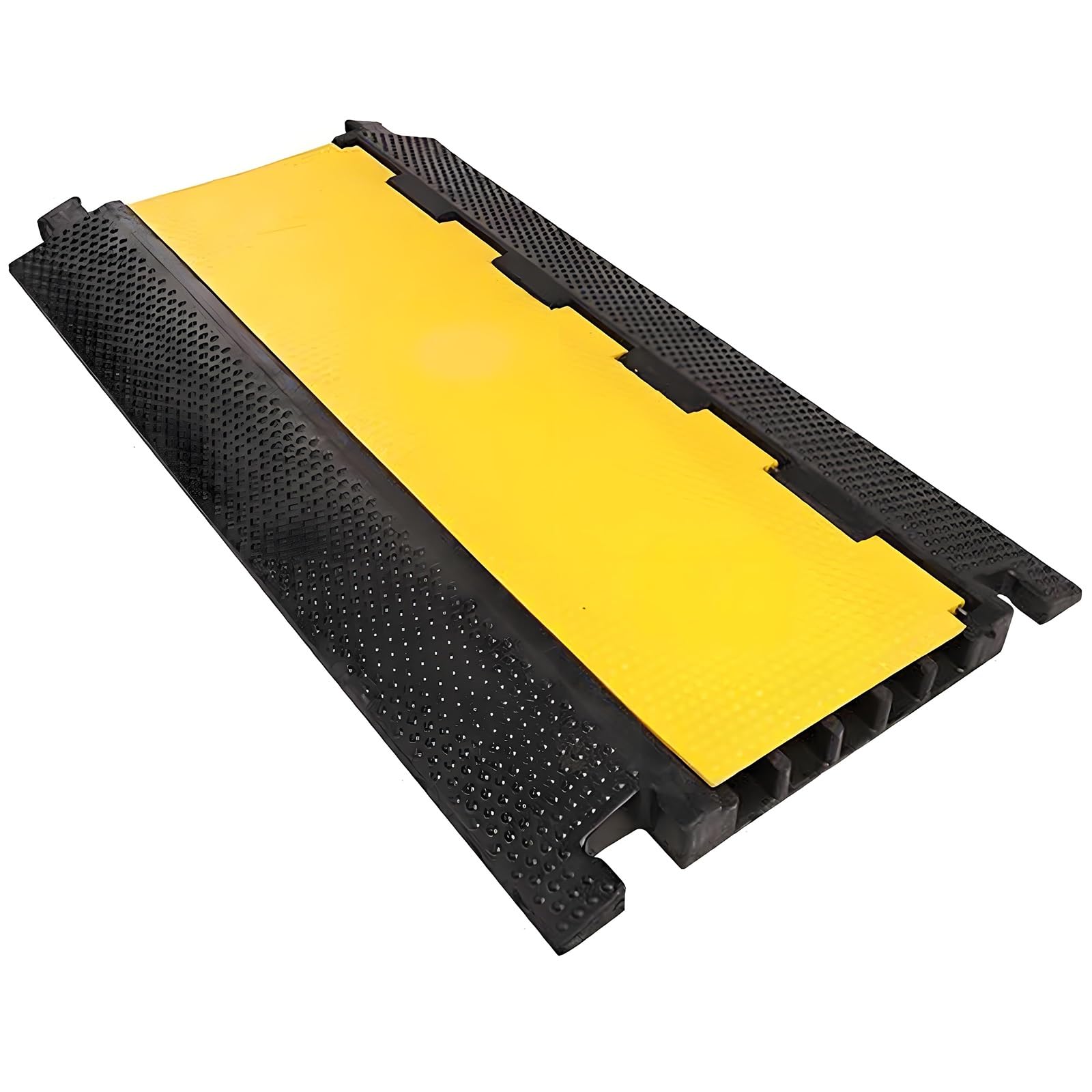 Pasacables Suelo de Goma Canaleta Cables Protector Cubierta para Cables Rampa de Suelo Reductor de Velocidad Cubierta Superior Abatible(50x4.7cm/20x1.9in)