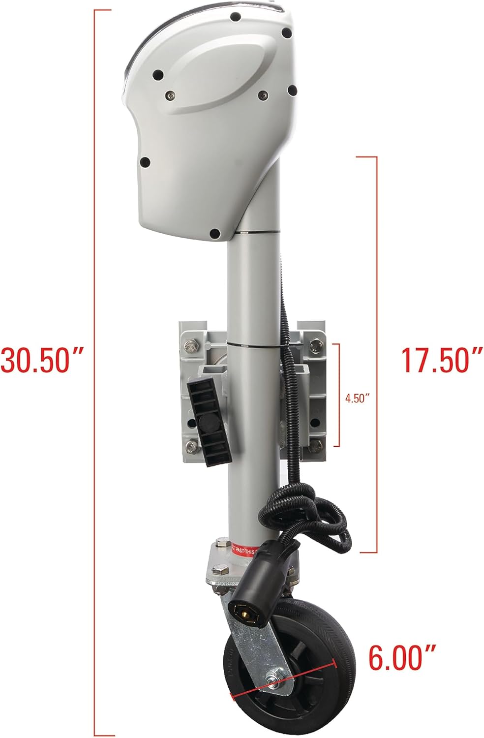Extreme Max 3005.5754 Electric Marine Tongue Jack with 7-Way Plug – 1500 lbs. Capacity