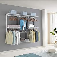 Vista 55 de Tangkula 4 to 6 FT Custom Closet Organizer System Kit, Wall-Mounted Storage Organizer with Wire Shelving and Hanging Rods, Adjustable Closet Grey