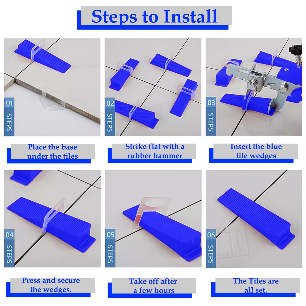 100PCS 2mm Plastic Tile Levelling Spacers, Floor & Wall Tile Levelling System Clips - Image 4