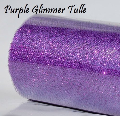 1 X Wedding GLITTER Tulle Roll 6in x 30ft PURPLE Sparkling Tulle (10 yards)