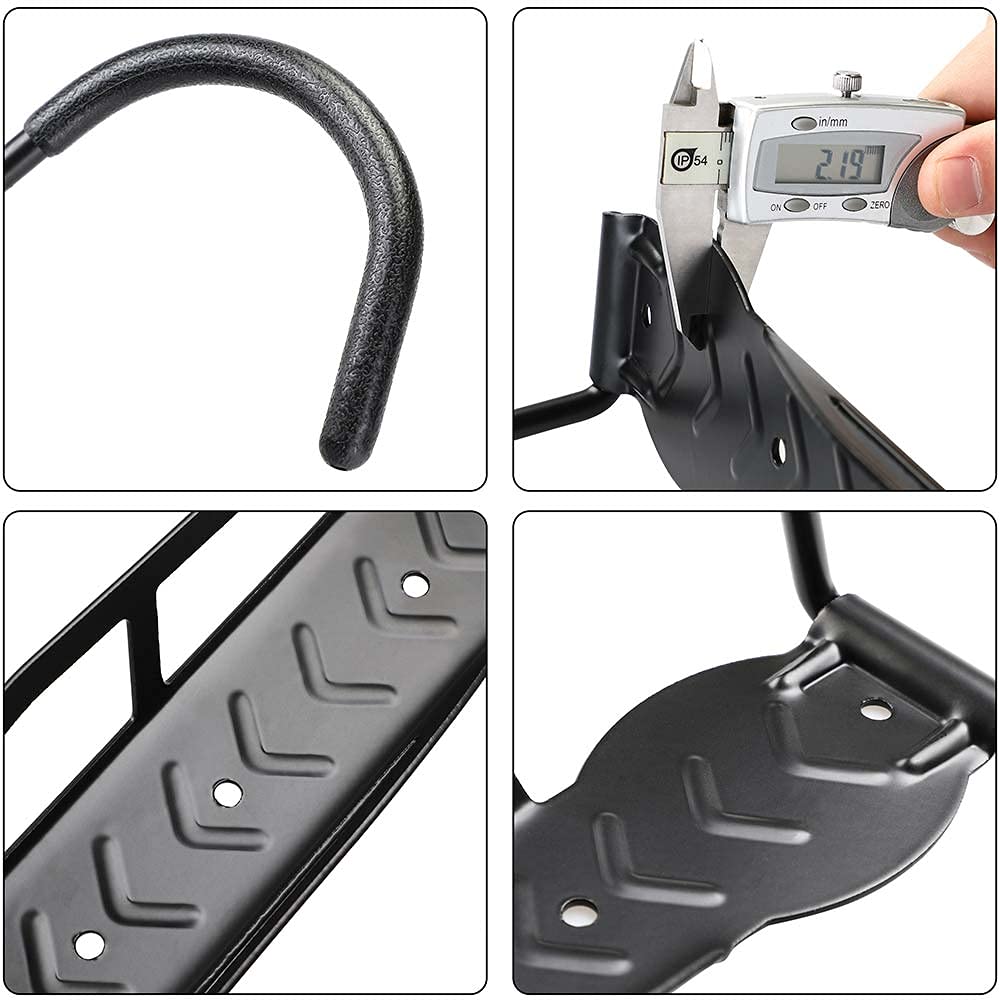 Bakaji Set 2 Staffe Ganci Porta Bicicletta da Parete Pieghevole in Gomma Salvaspazio per Mountain Bike Acciaio