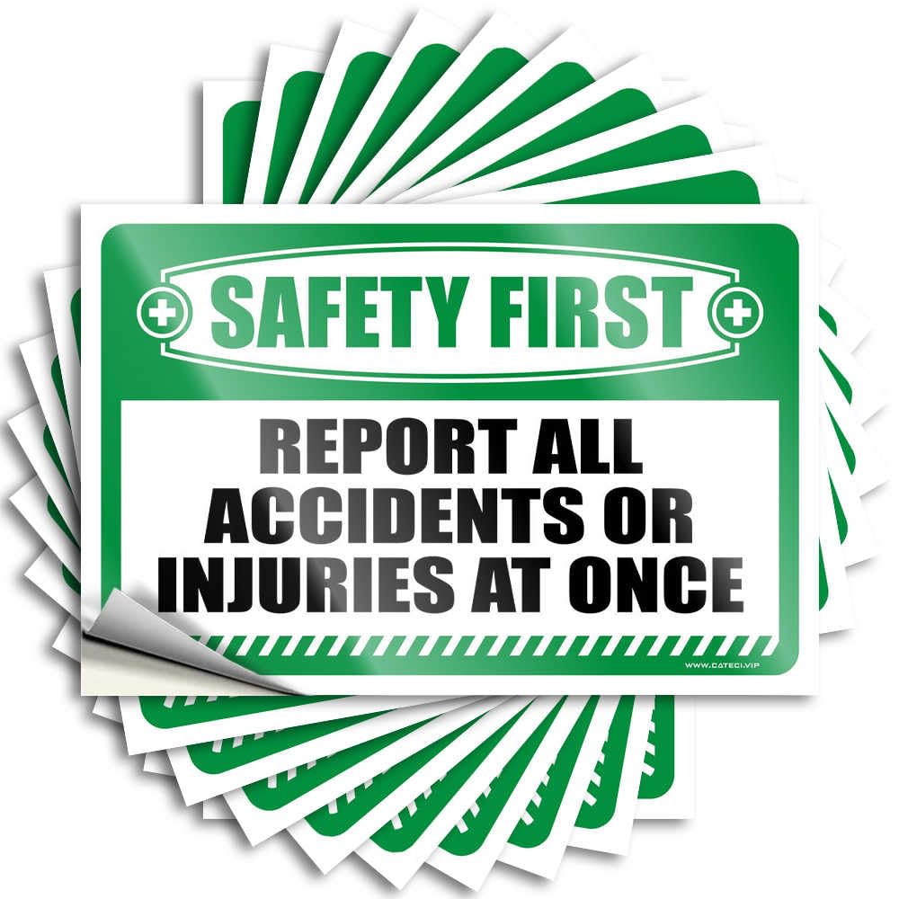 Decals Winter Teacher Girly Door Safety First Report All Accidents Or Injuries At Once - Scratch Resistant Stickers(6X9CM)